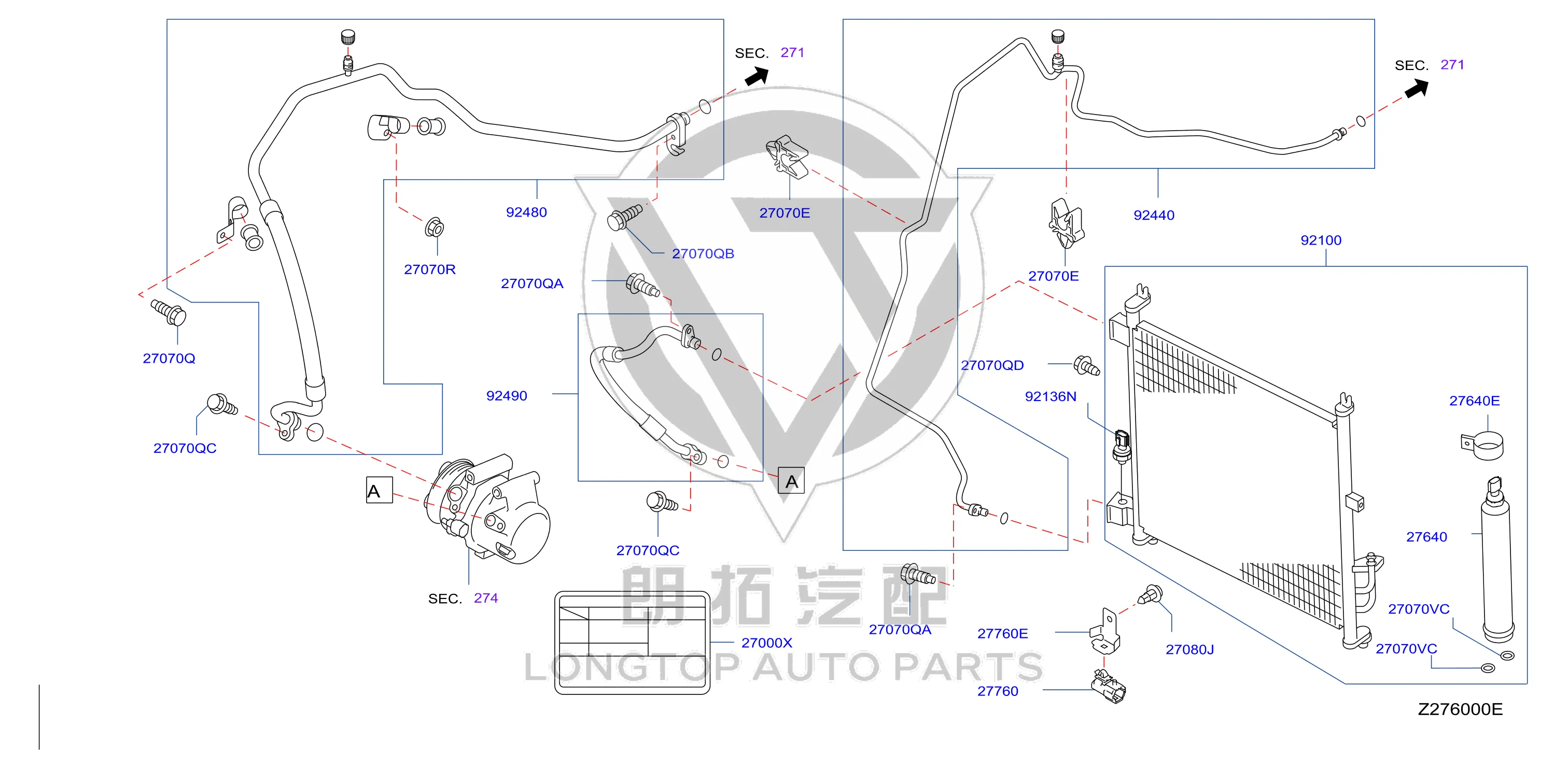 Condenser 92100-1HS2A 921001HS2A for Nissan