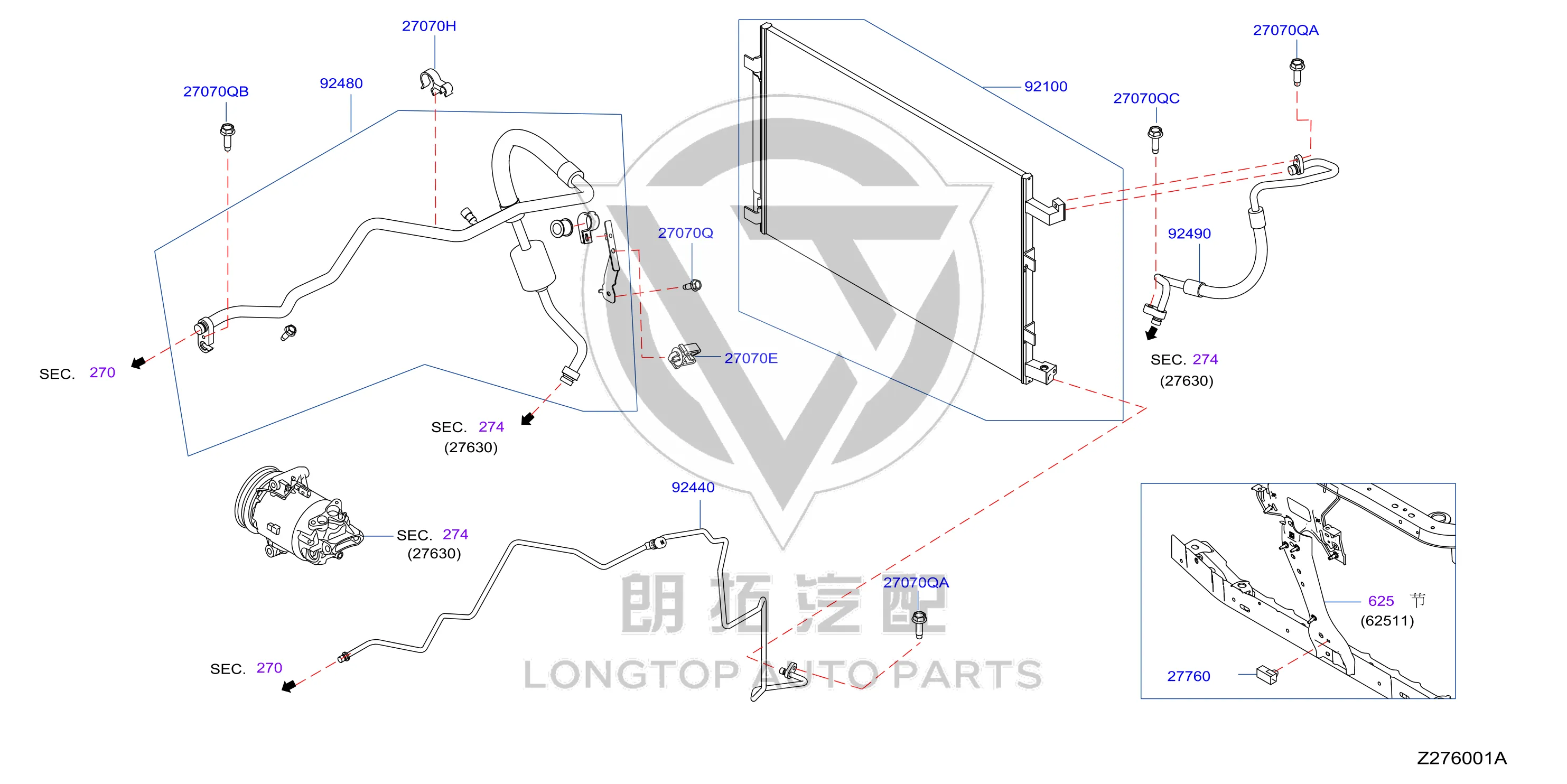 Condenser 92100-2FL0B 921002FL0B for Venucia