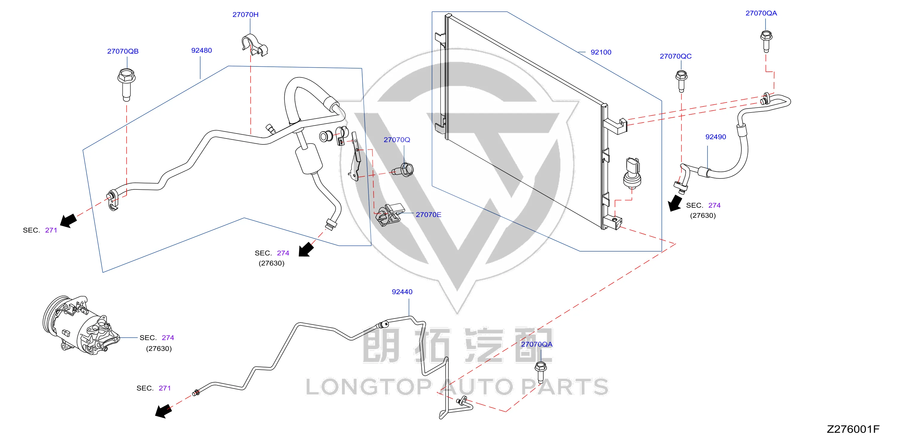 Condenser 92100-2FL1B 921002FL1B for Venucia