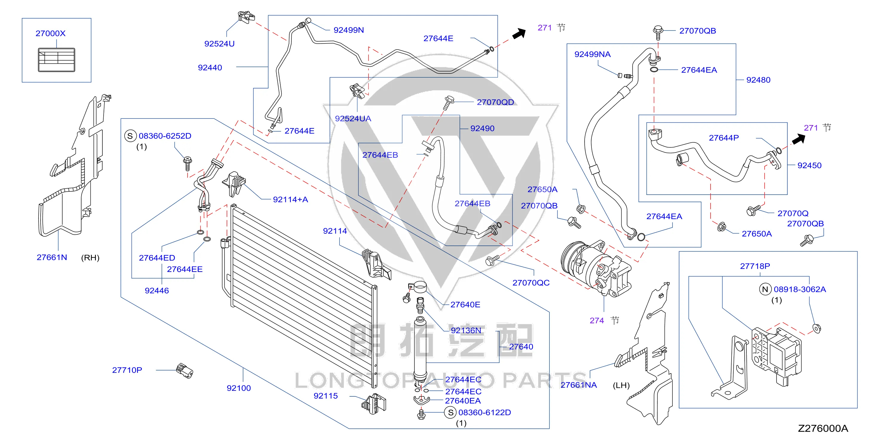 Condenser 92100-JN20A 92100JN20A for Nissan