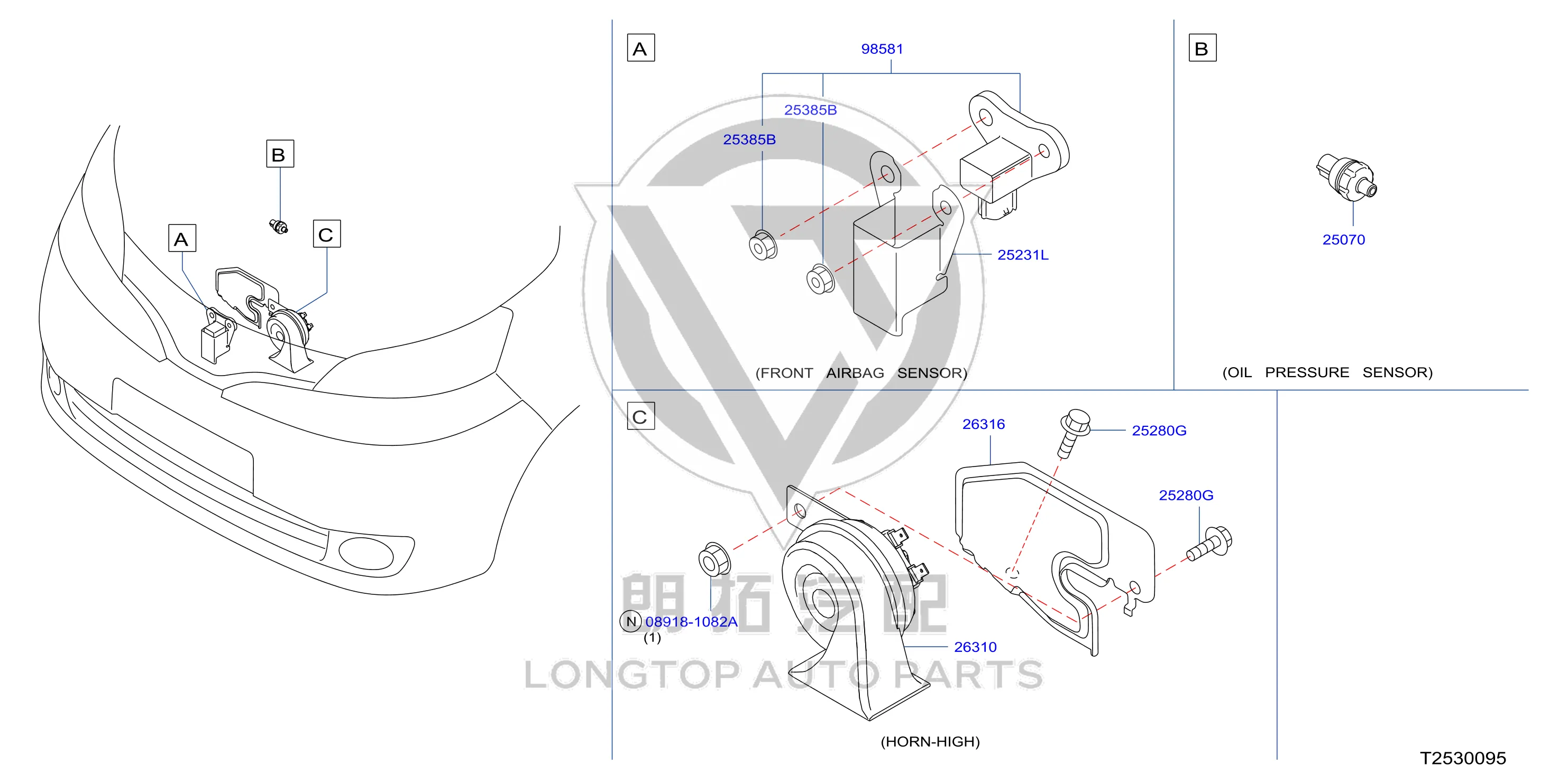 Front Airbag Sensor Bracket 985Q2-EN000 985Q2EN000 for Nissan