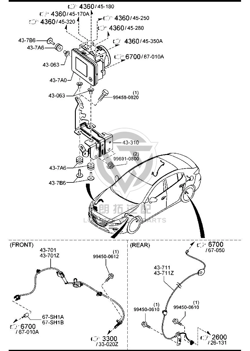 ABS pump bracket BKC34-3310 BKC343310 for Mazda Mazda3 Axela