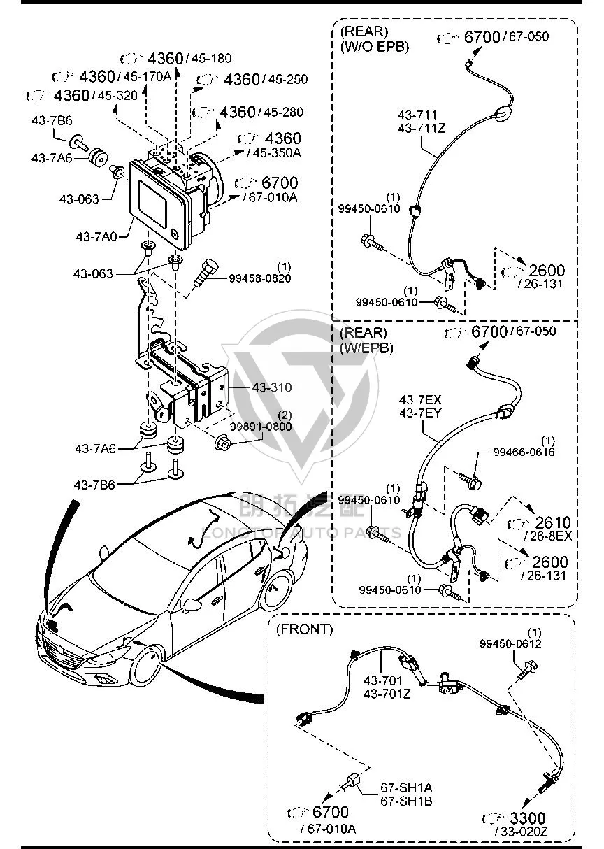 ABS Pump Assembly BAYJ4-37A0 BAYJ437A0 for Mazda Mazda3 Axela