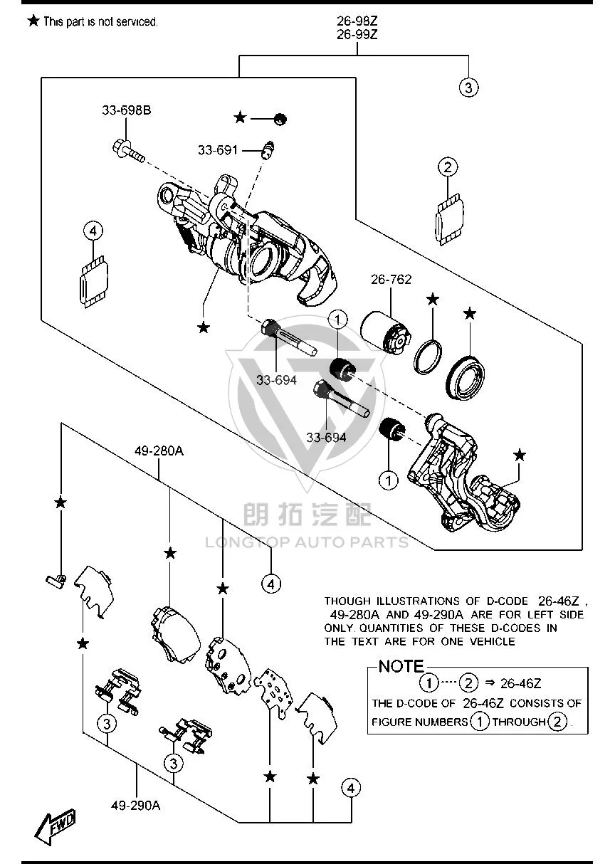 Bolt B45A3-3698 B45A33698 for Mazda Mazda3
