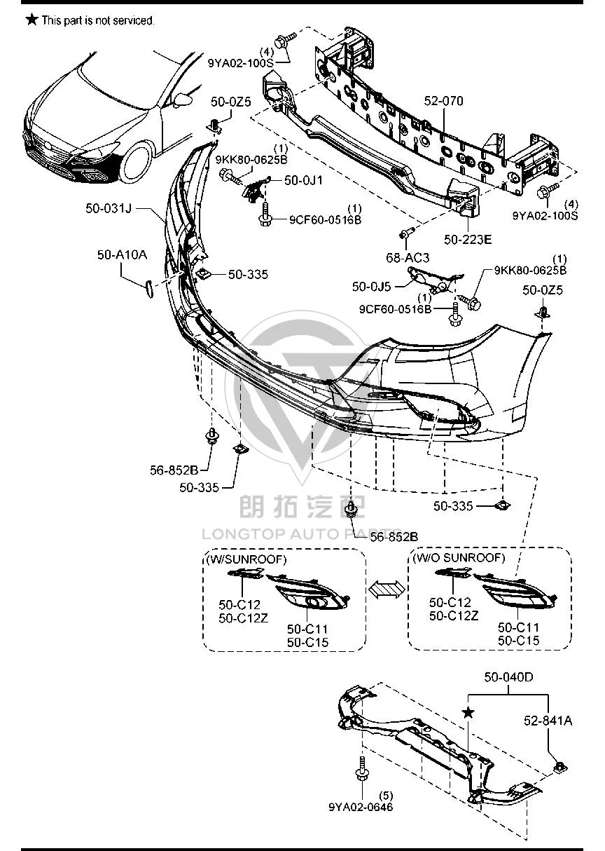 Front Bumper Foam BAPJ5-0111 BAPJ50111 for Mazda Mazda3 Axela