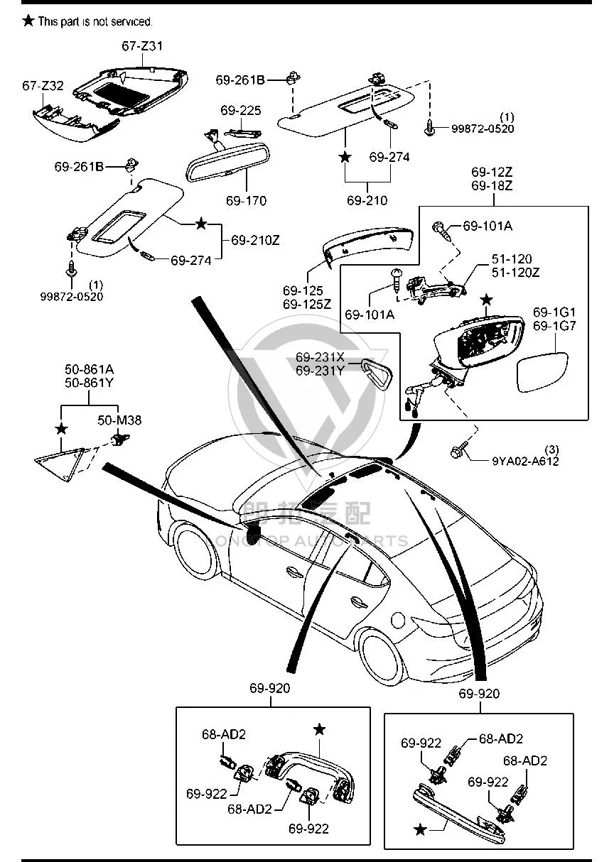 Rearview Mirror Housing Left BAPJ6-91N77 BAPJ691N77 for Mazda MAZDA3 AXELA