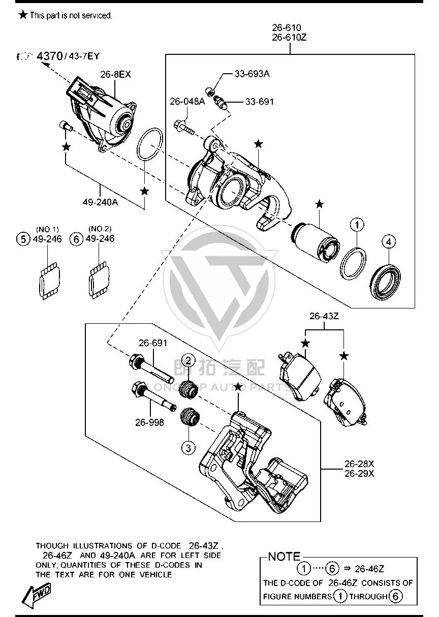 Rear Brake Cylinder (Left) BAY02-671X BAY02671X for Mazda MAZDA3