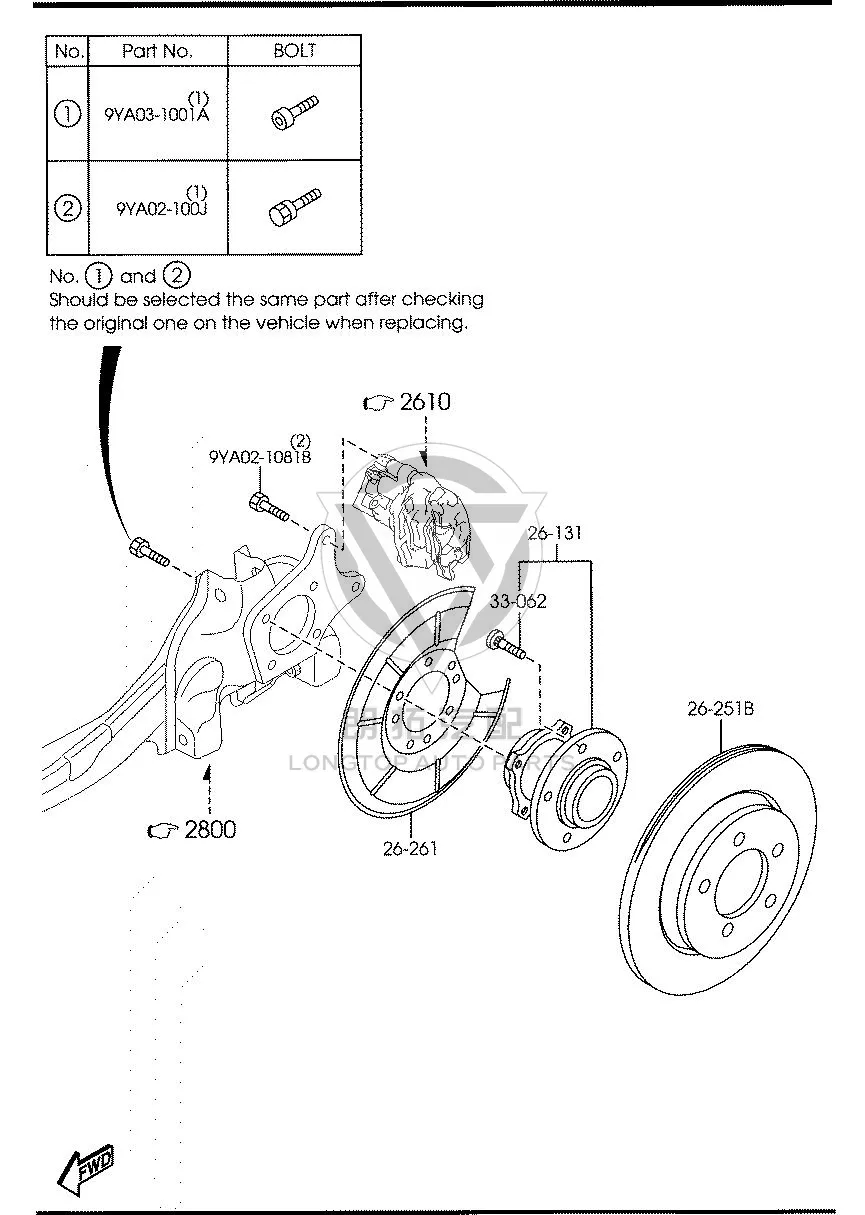 Rear Wheel Axle Head with Bearing BBM22-615XB BBM22615XB for Mazda MAZDA3