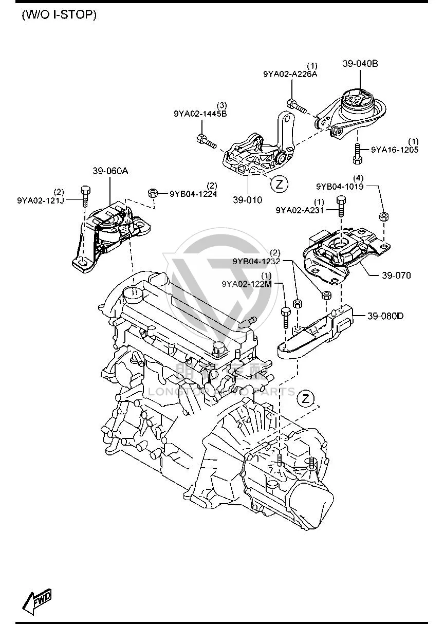Engine Mount Left BBM53-9070C BBM539070C for Mazda MAZDA3