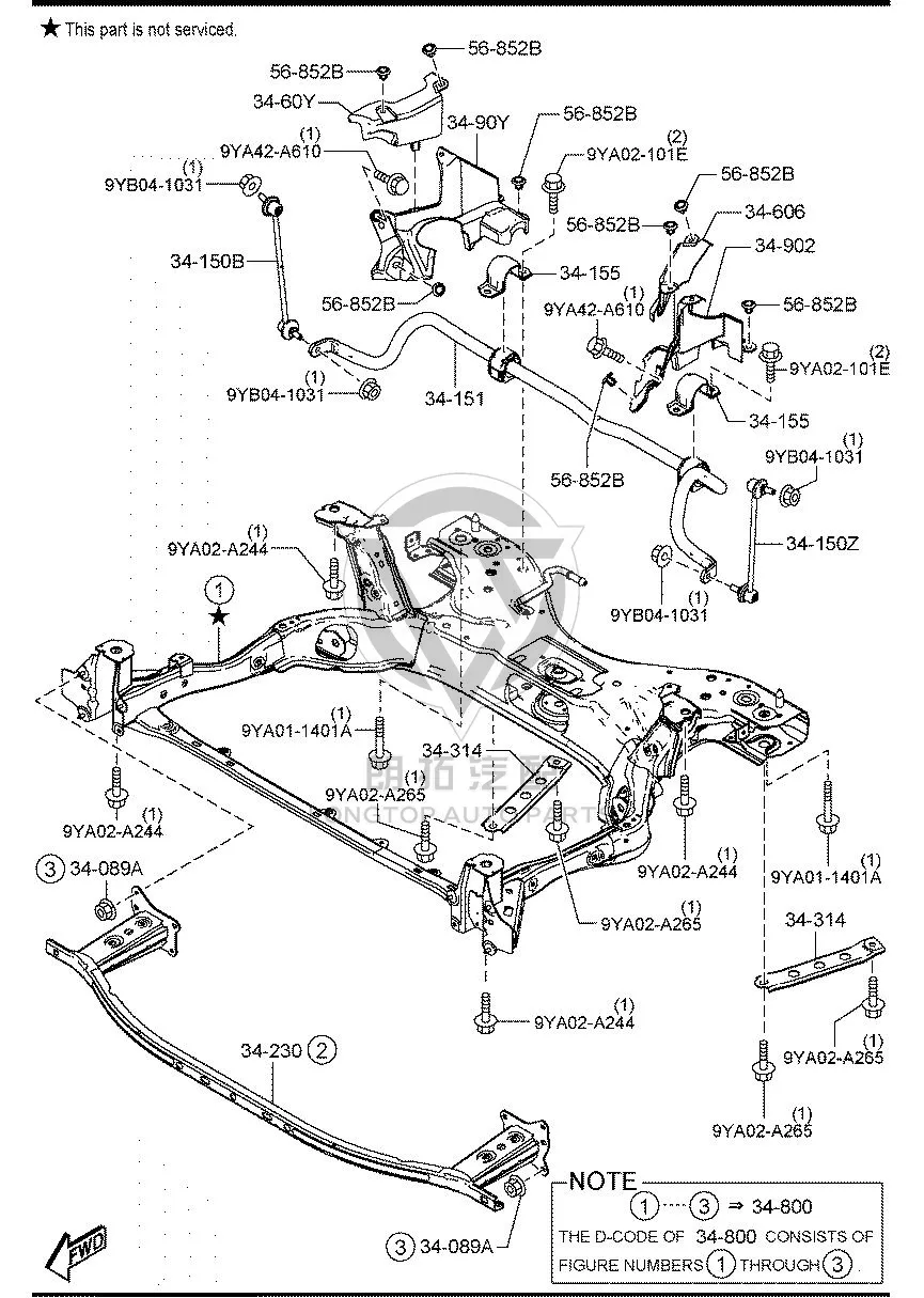 Front engine crossmember BCYE3-48880 BCYE34880 for Mazda MAZDA3