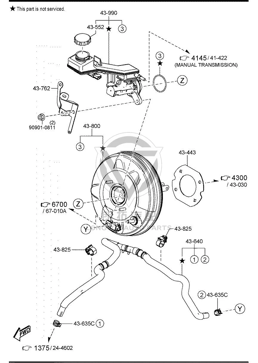Brake Booster Rubber Ring K0114-34430 K011434430 for Mazda MAZDA6