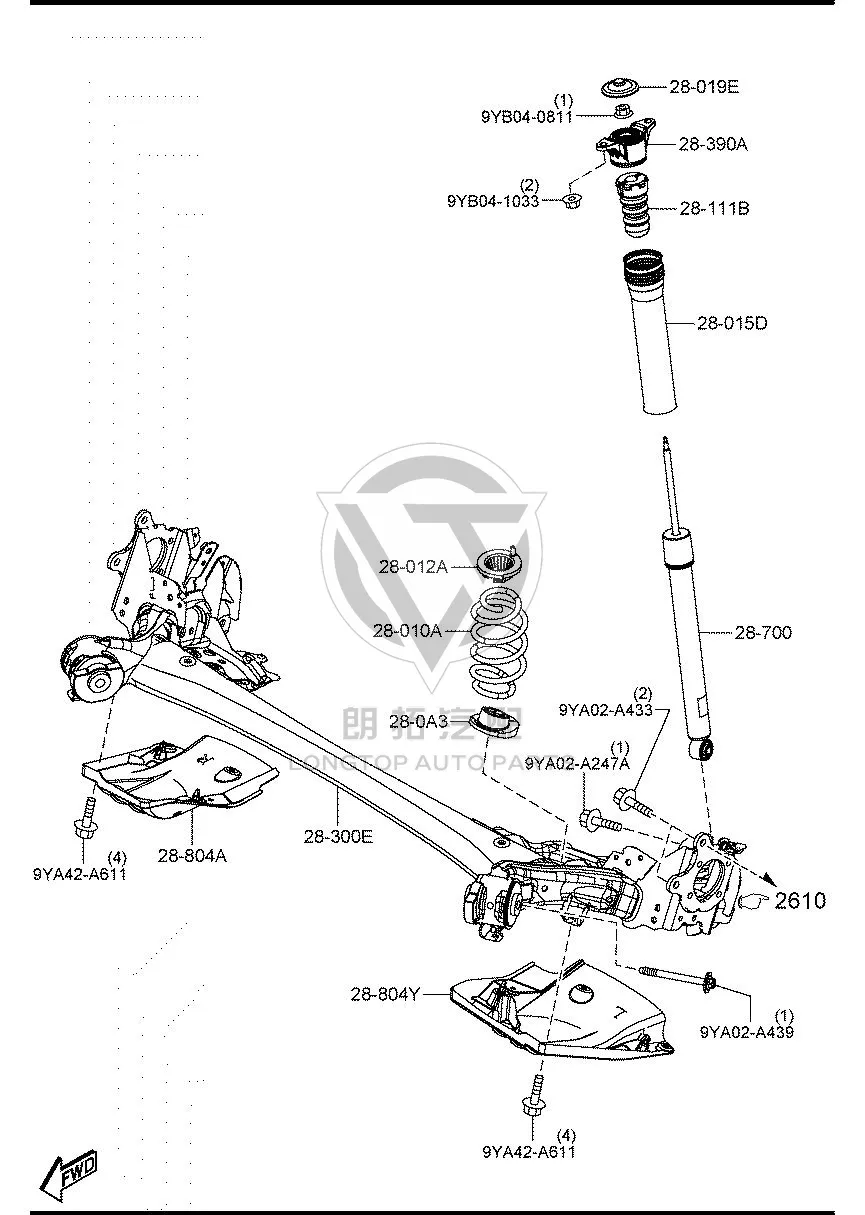 Rear Axle Housing VC742-8B0X VC7428B0X for Mazda CX-50