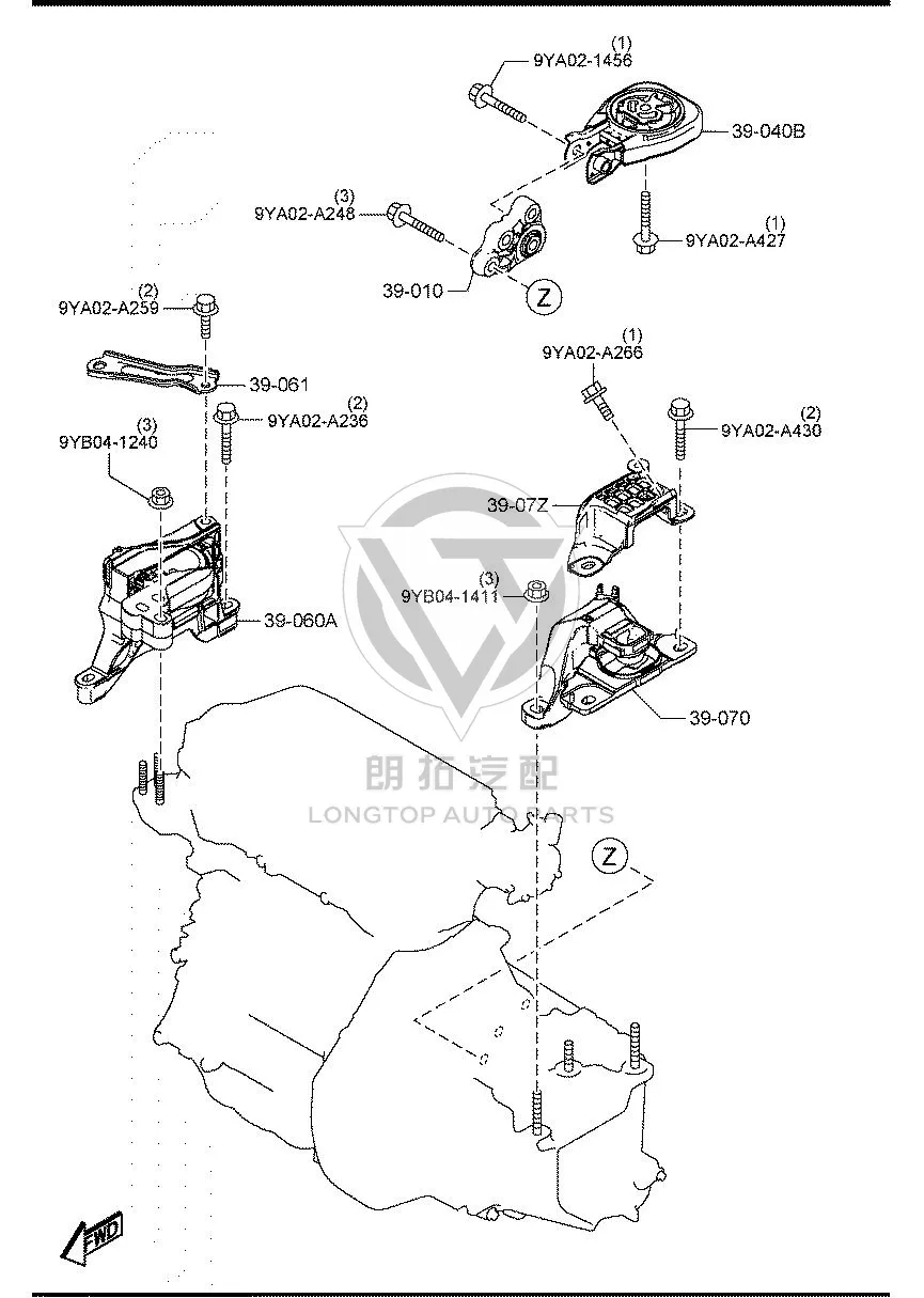 Engine Mount (Left) BELG3-9070 BELG39070 for Mazda Mazda3
