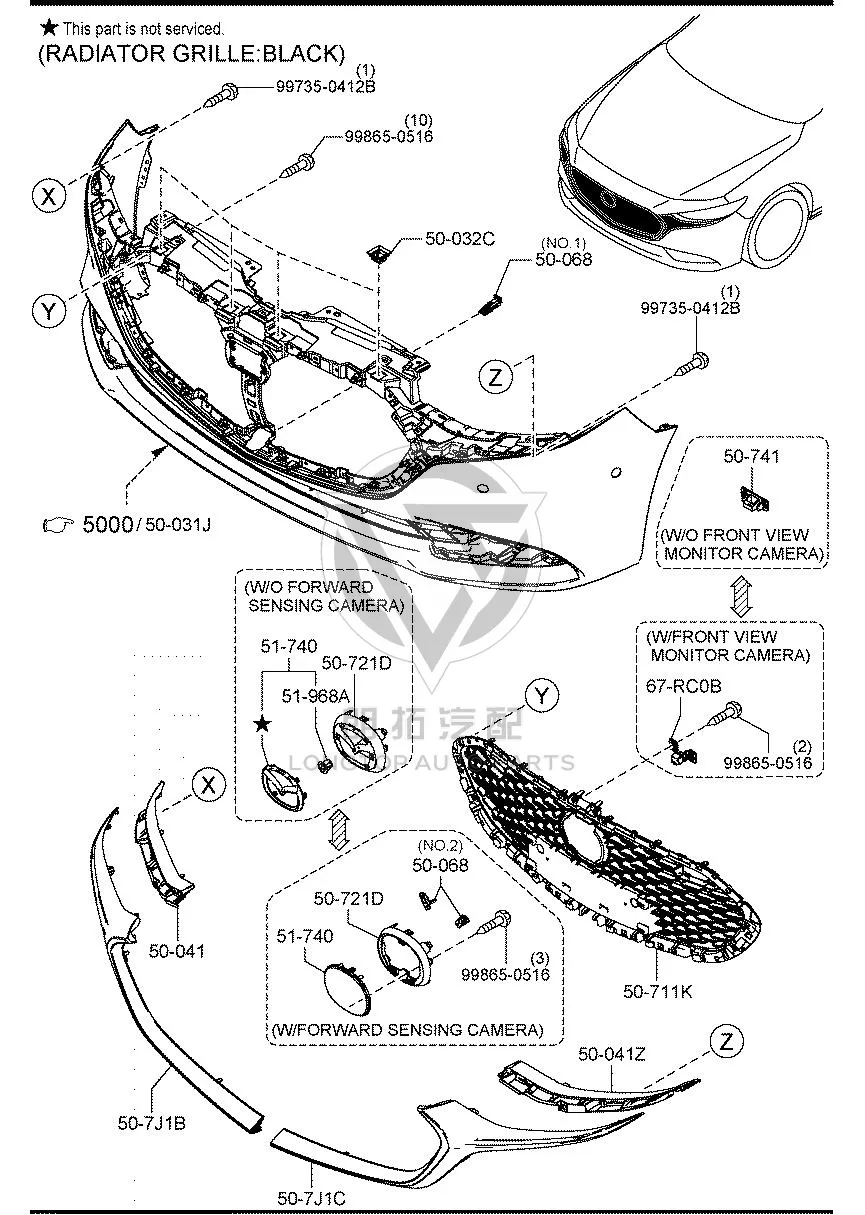 Grille Bracket BELH5-0721 BELH50721 for Mazda MAZDA3