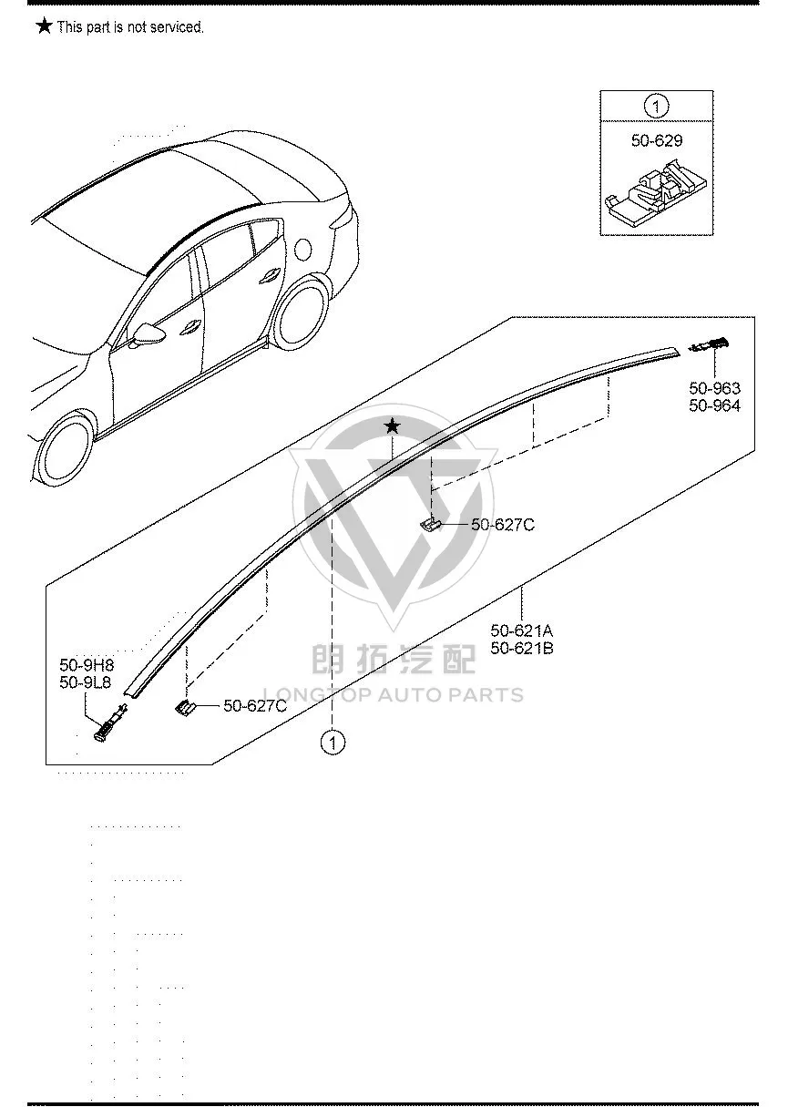 Roof Moulding (left) BELG5-09L0 BELG509L0 for Mazda Mazda3