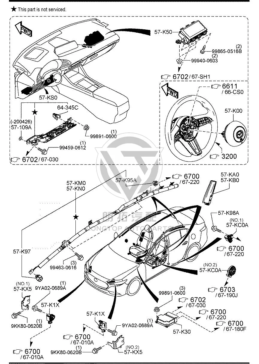 Front Airbag Sensor Bracket BELG5-7KX0 BELG57KX0 for Mazda CX-50