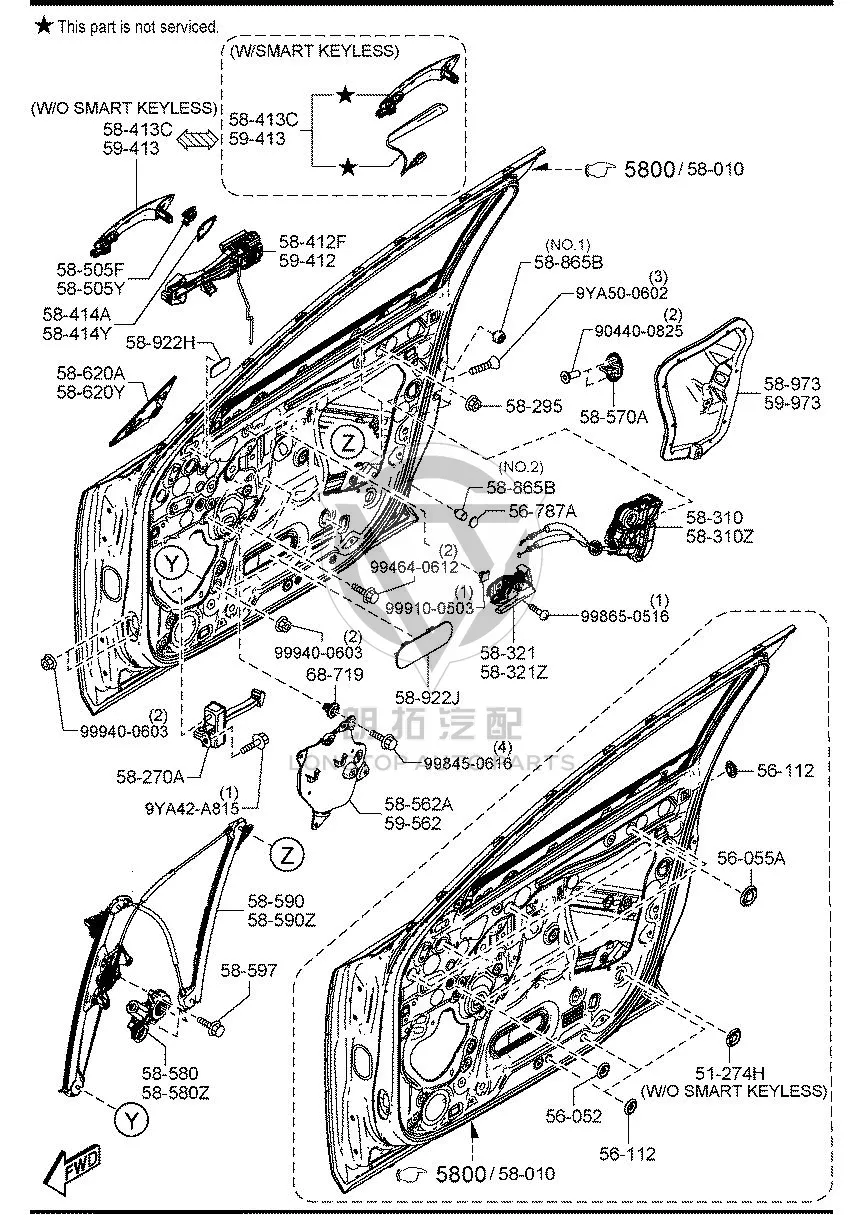 Front Door Outside Handle Mounting Frame BELG5-942XA BELG5942XA for Mazda Mazda3
