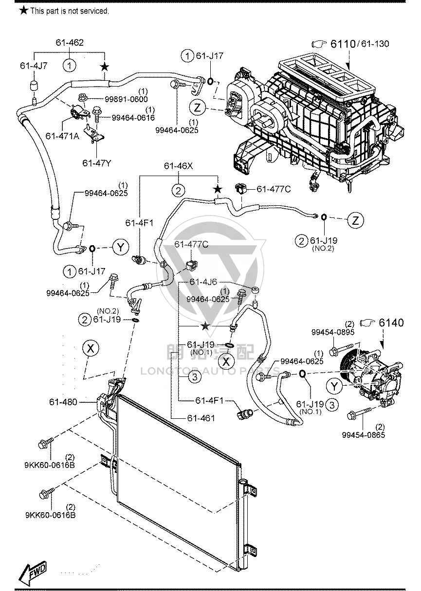 Condenser BELG6-14800 BELG614800 for Mazda CX-50