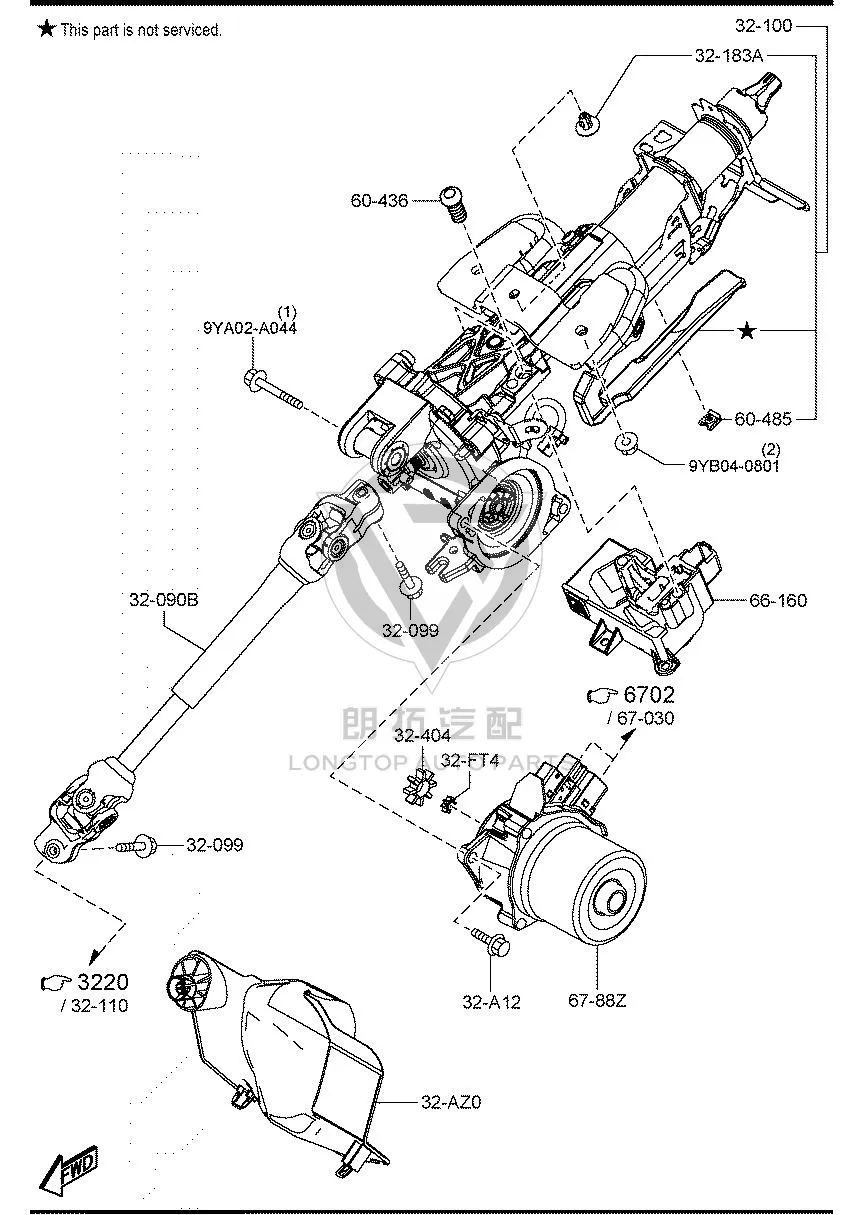 Steering Power Control Motor BELG6-788ZA BELG6788ZA for Mazda Mazda3