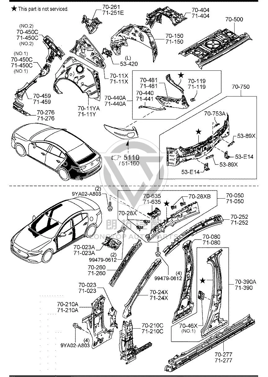 Tail Light Socket (Right) BELG7-0440 BELG70440 for Mazda Mazda3
