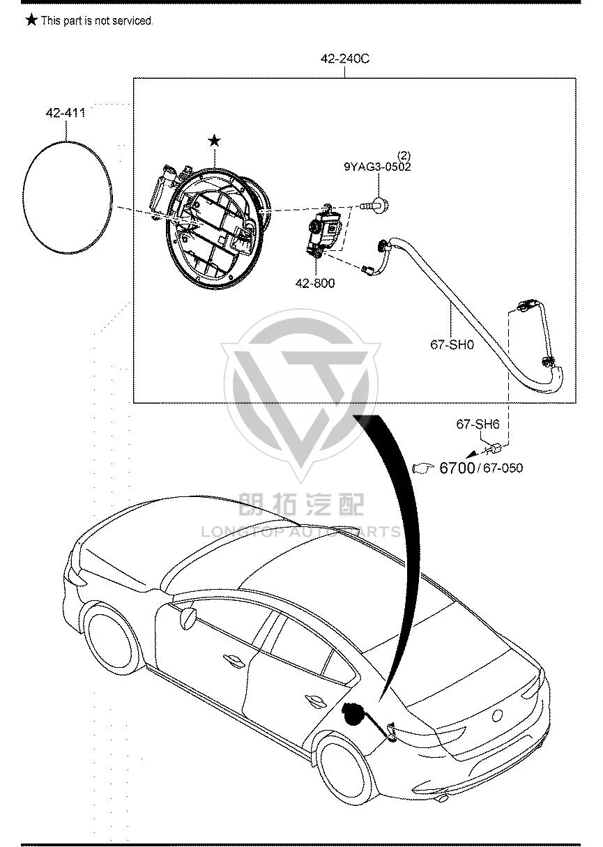 Fuel Tank Filler Base BELJ4-2420 BELJ42420 for Mazda 3