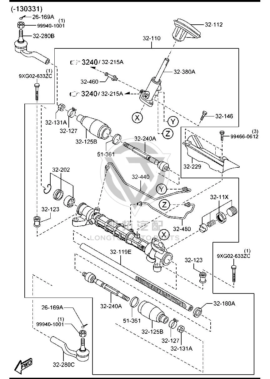 Steering gear CC303-2110E CC3032110E for Mazda MAZDA3