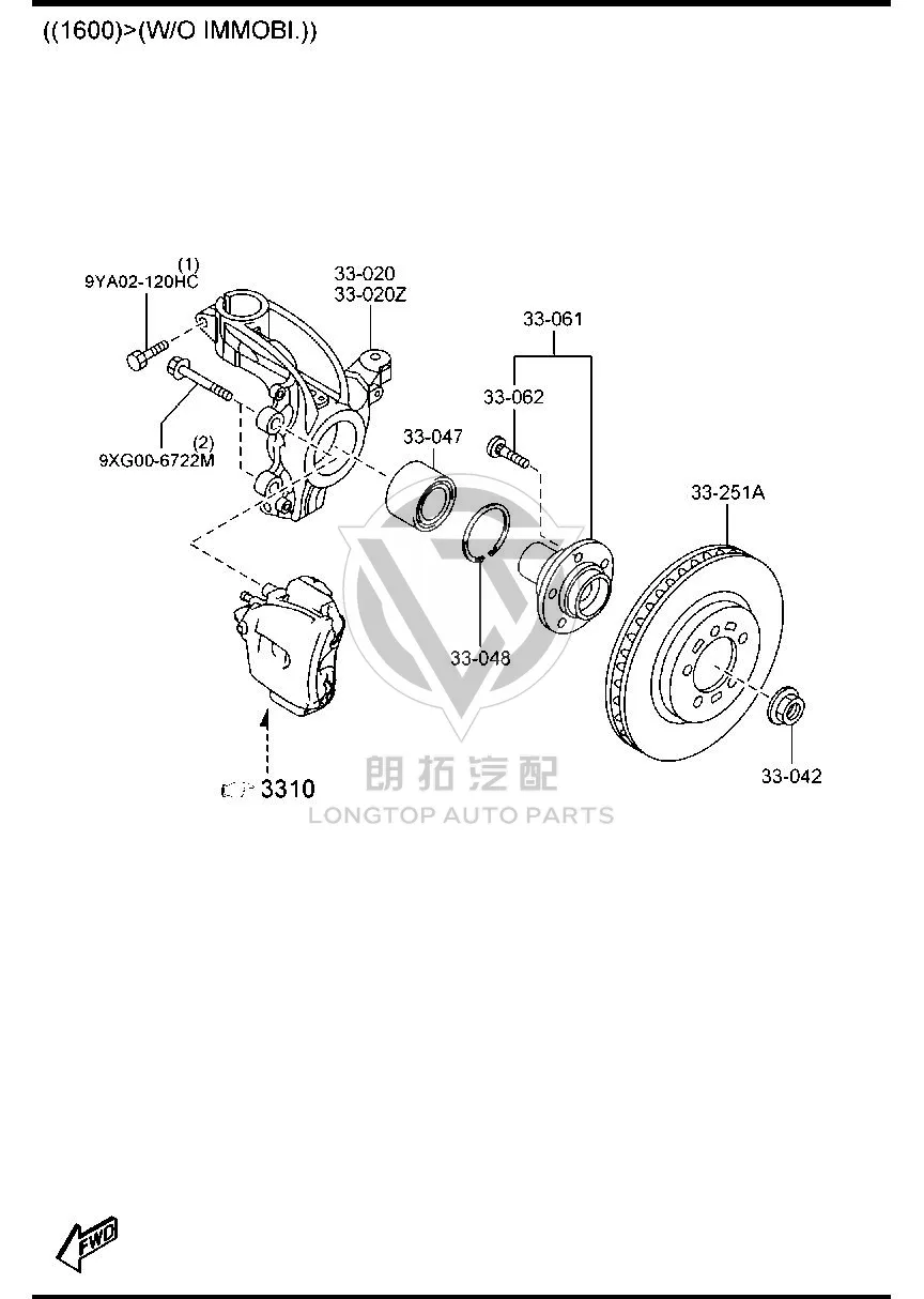 Front Wheel Bearing BFF43-30477 BFF4330477 for Mazda MAZDA3