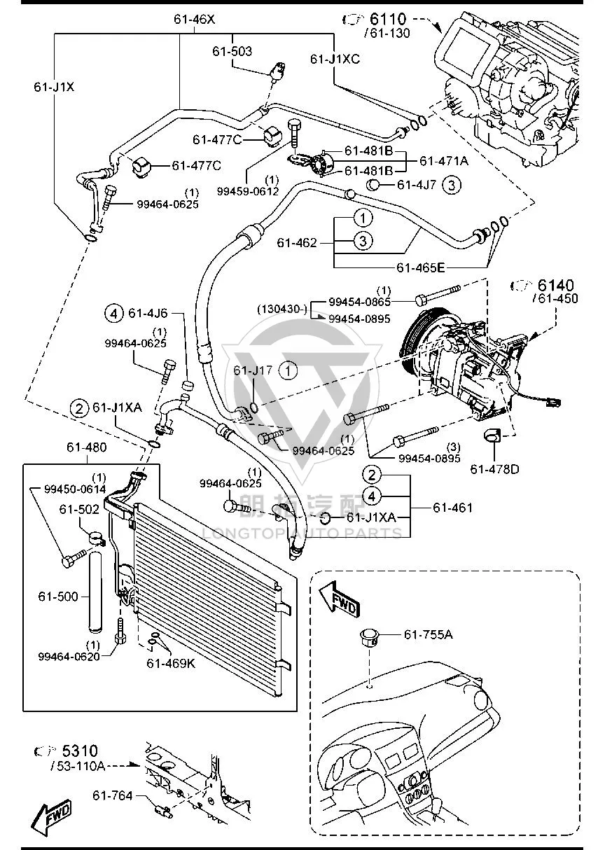 Condenser BFF56-1480 BFF561480 for Mazda Mazda3