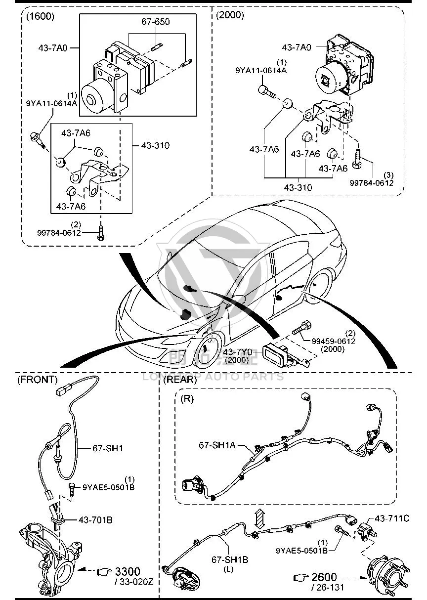 ABS Pump Assembly BFY74-37AZ BFY7437AZ for Mazda MAZDA3