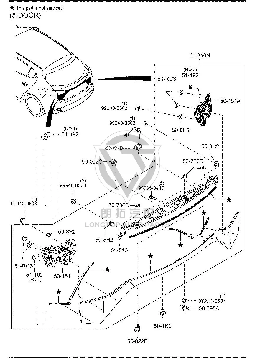 Tailgate switch BHN16-76S0 BHN1676S0 for Mazda MAZDA3