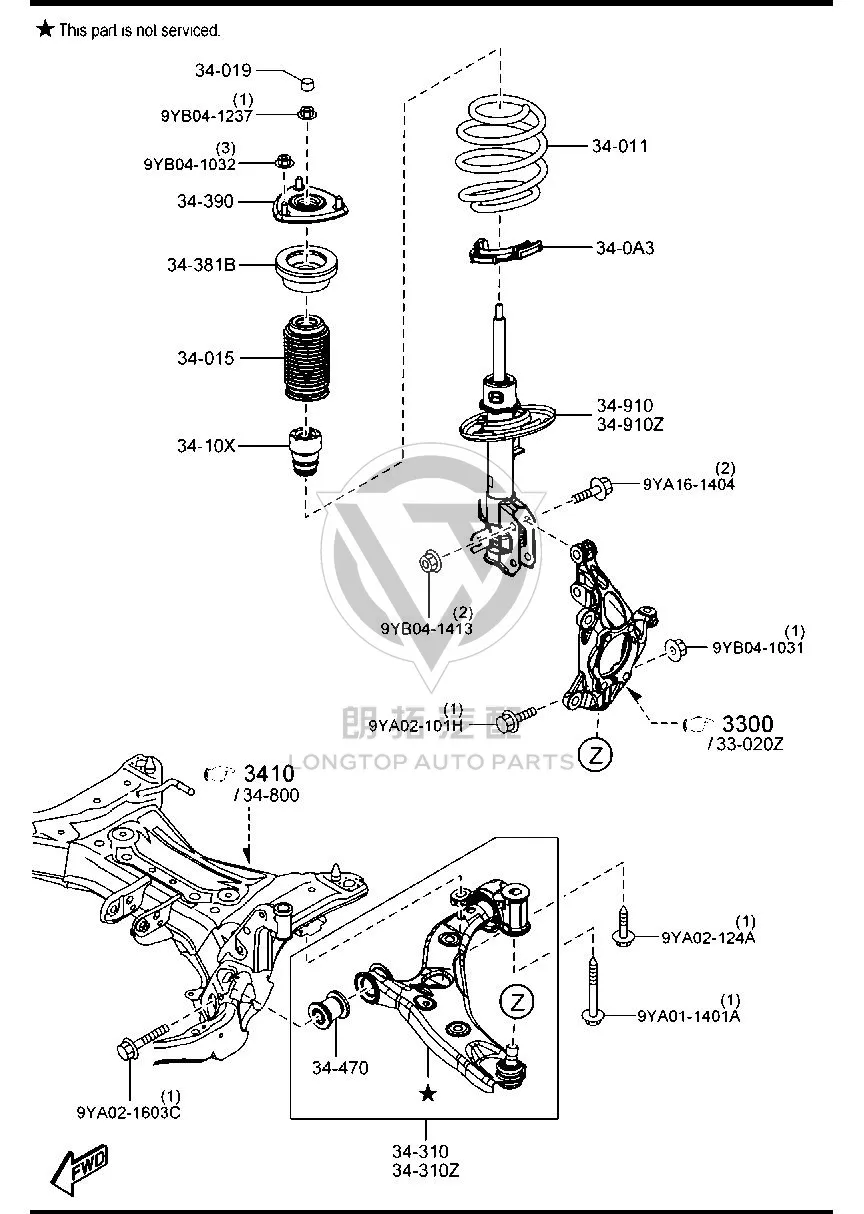 Front Shock Absorber Buffer Block BKC33-41111 BKC3341111 for Mazda Mazda3 Axela