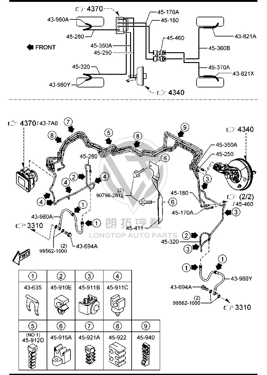 Front Brake Line (Left) BKD24-5320 BKD245320 for Mazda Mazda3 Axela