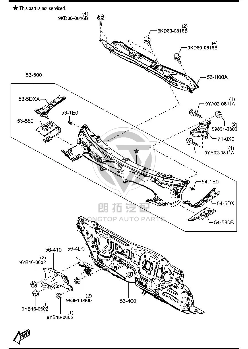 Front Windshield Rain Deflector Bottom Panel BKC35-3500A BKC353500A for Mazda MAZDA3 AXELA