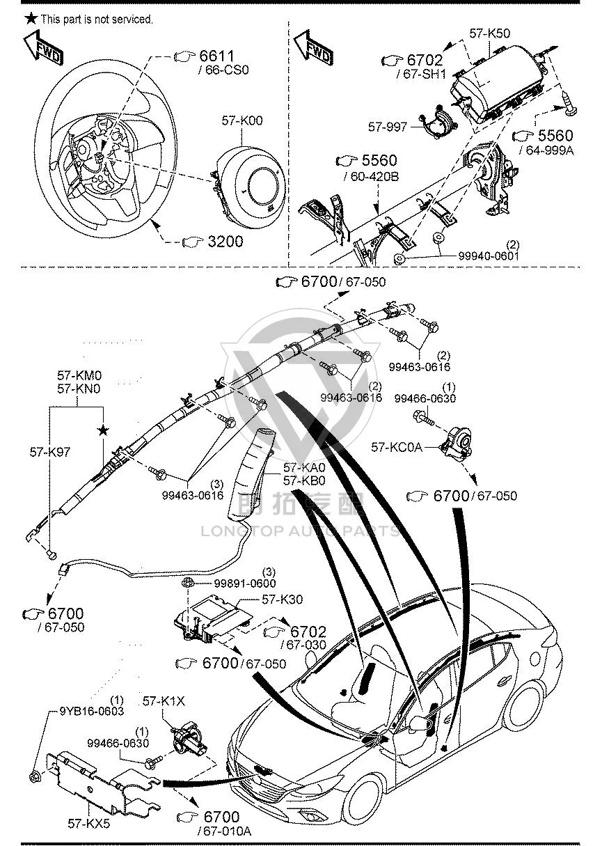 Airbag Computer BKC35-7K30 BKC357K30 for Mazda Mazda3 Axela