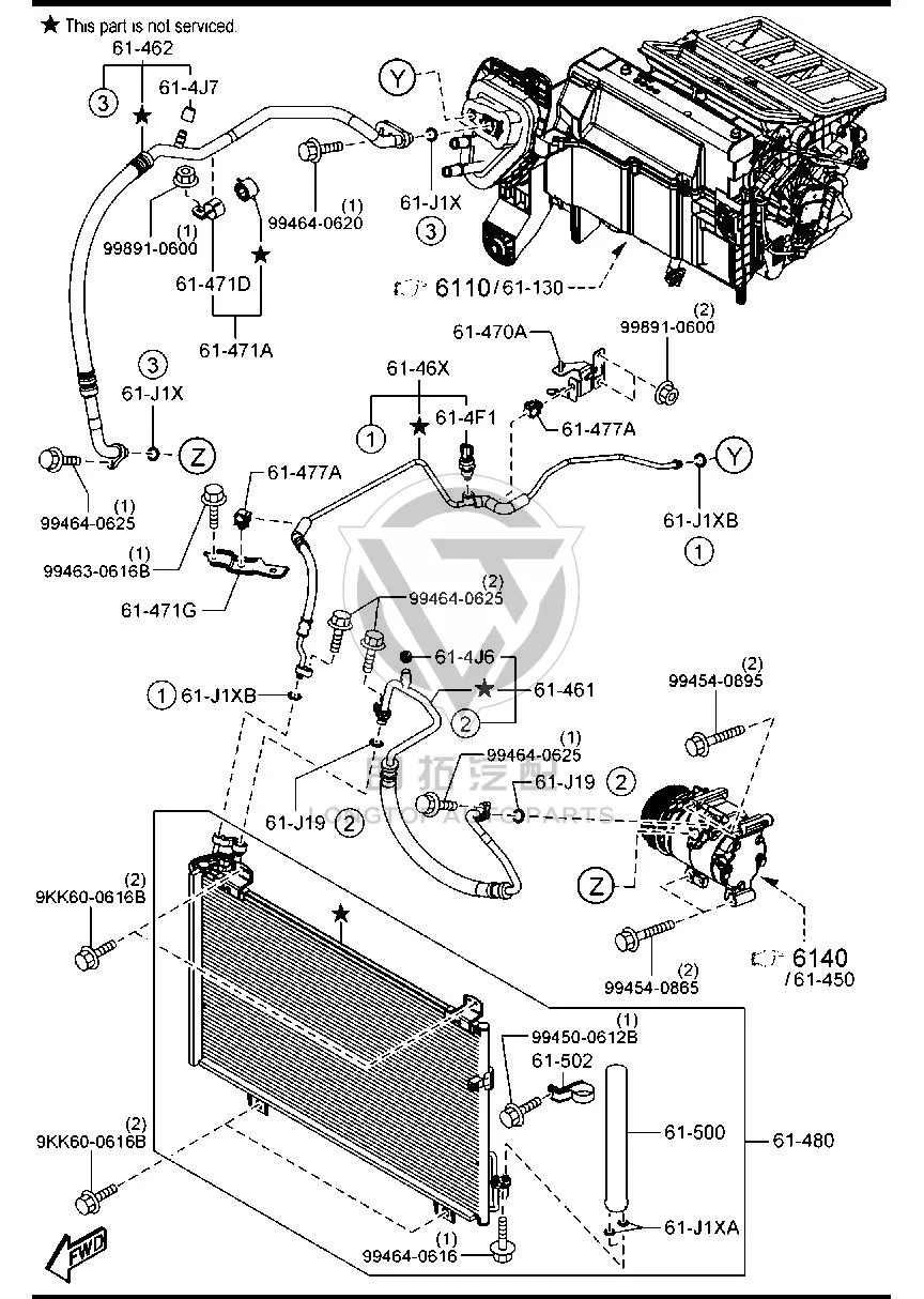 Condenser BKC36-1480C BKC361480C for Mazda Mazda3