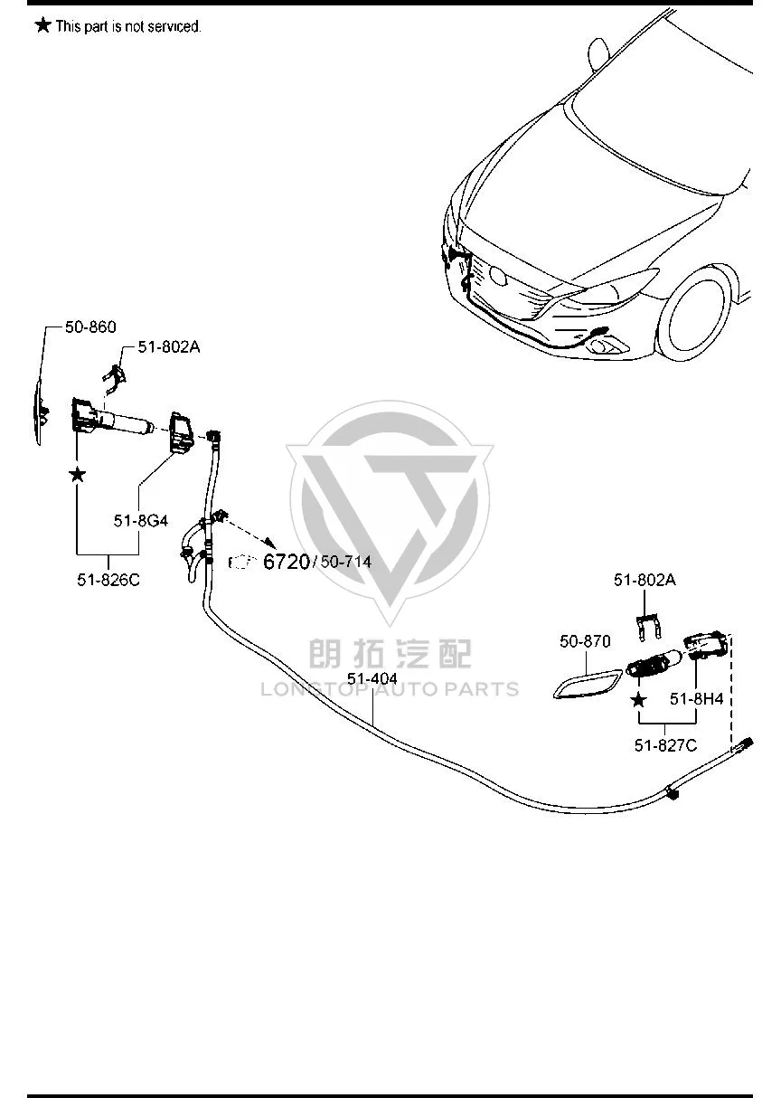 Headlight Washer Nozzle Cover (Left) BKC65-18H1 BKC6518H1 for MAZDA MAZDA3 AXELA