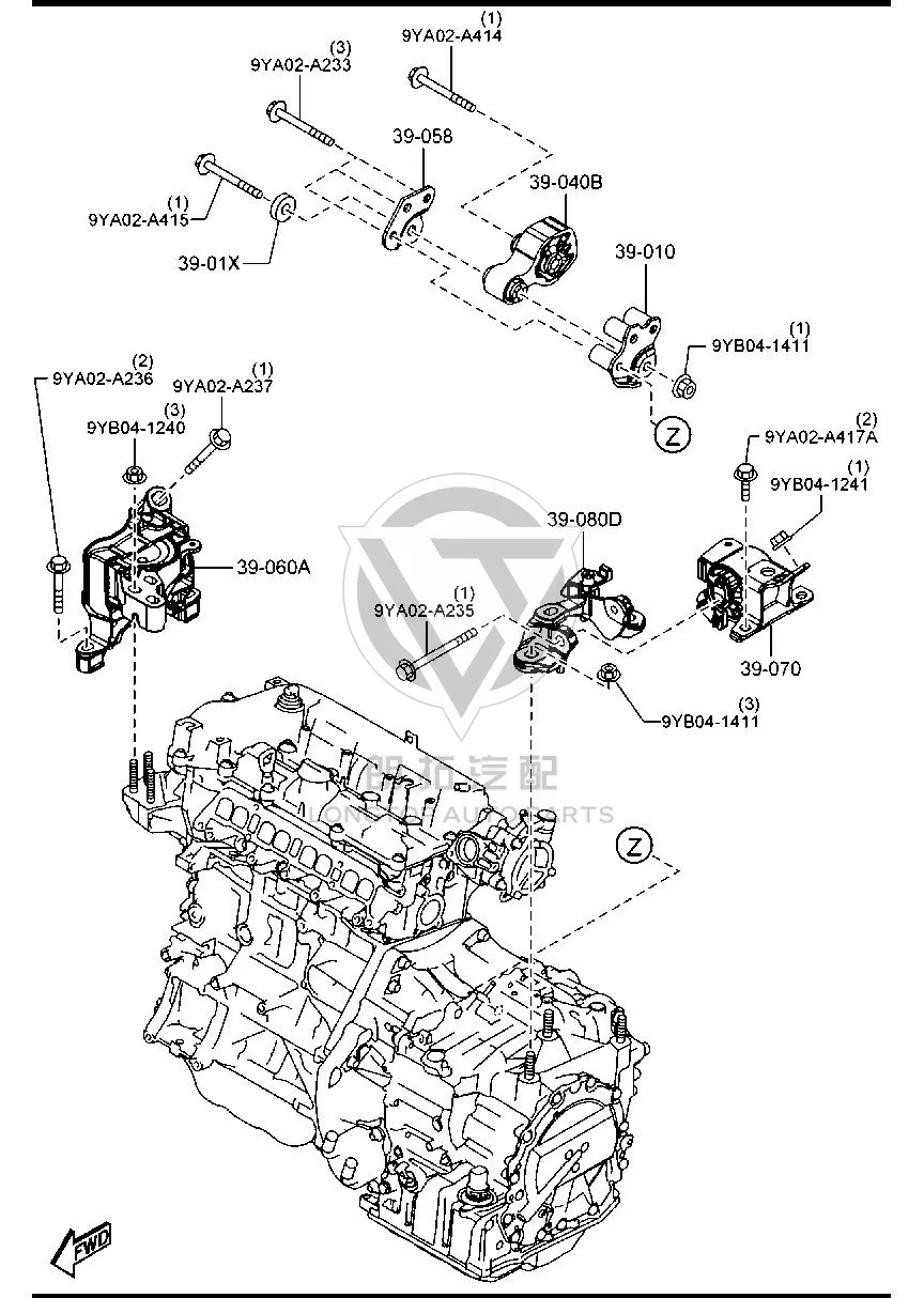 Engine Mount (Left) KR123-908Y KR123908Y for Mazda CX-5