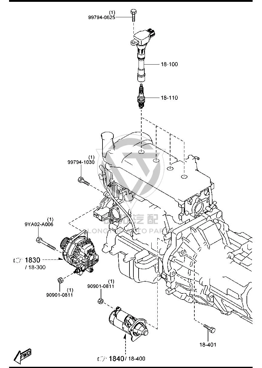 Spark plug BP131-8110A BP1318110A for Mazda 323