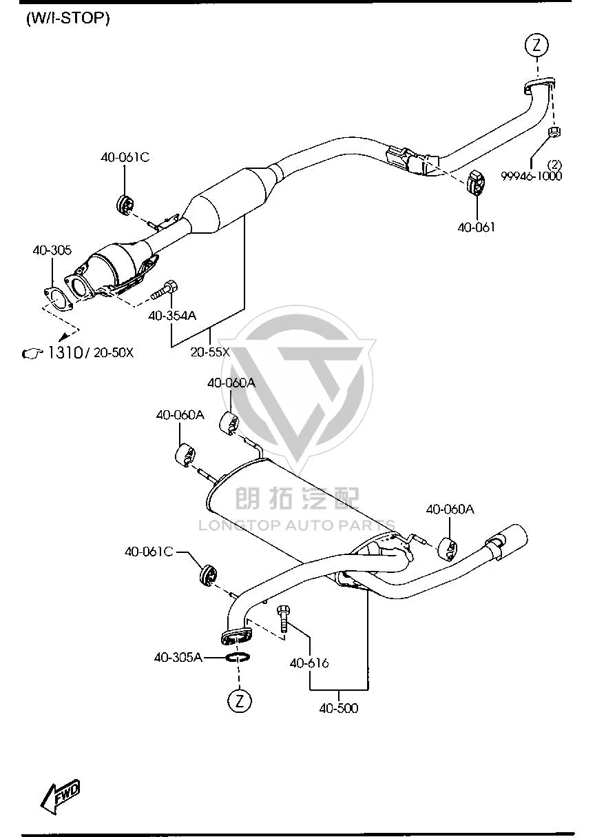Rear Exhaust Pipe Suspension Bracket BP474-0061A BP4740061A for Mazda Mazda6
