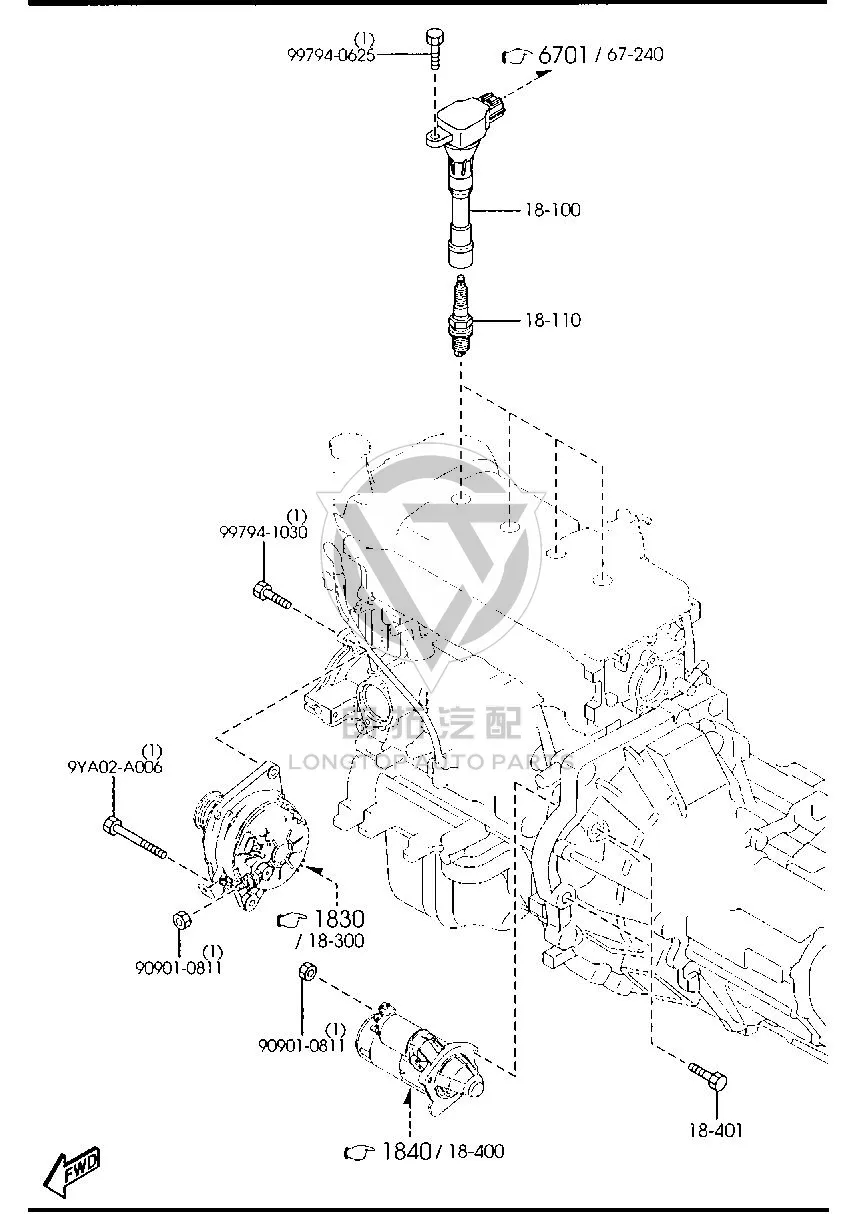 Spark Plug BPY11-8110 BPY118110 for Mazda MAZDA2