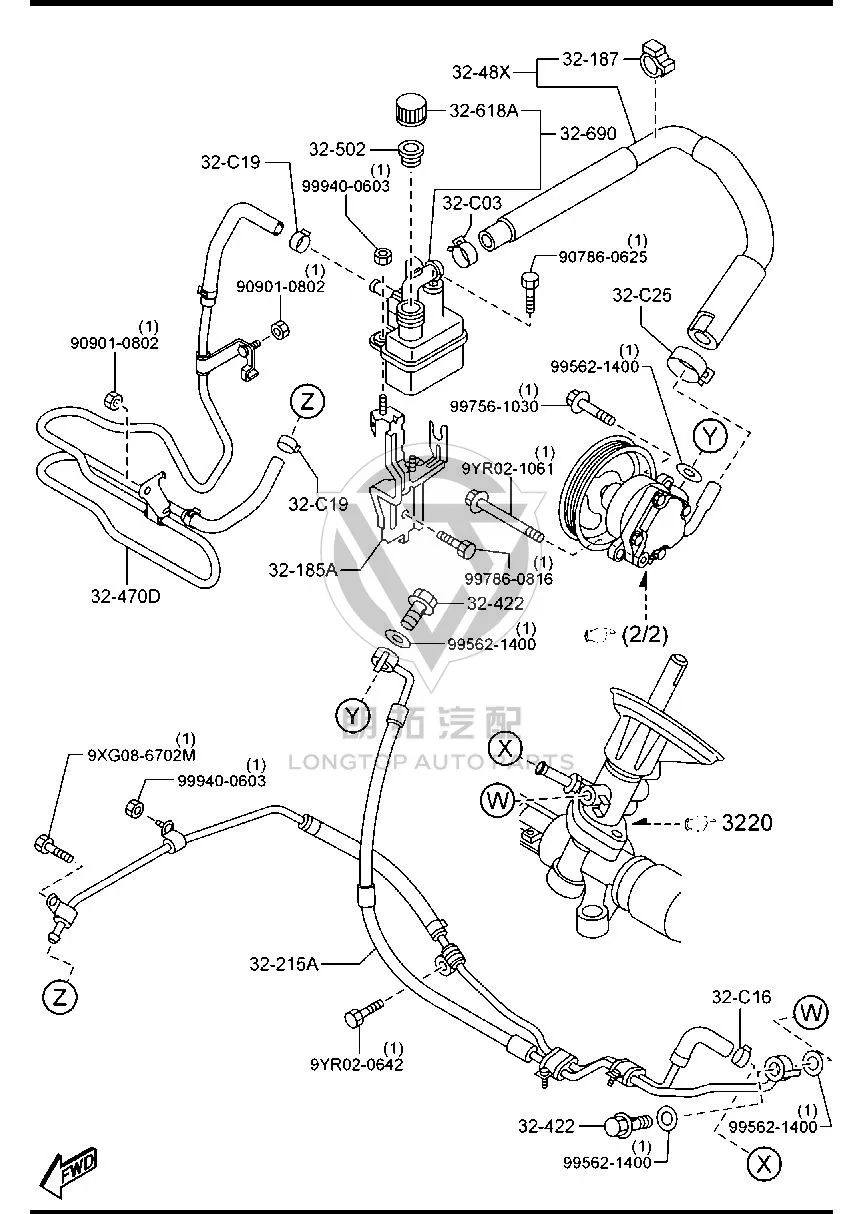 Steering Gear Inlet and Outlet Oil Pipe Assembly BS1D3-247YA BS1D3247YA for Mazda MAZDA3