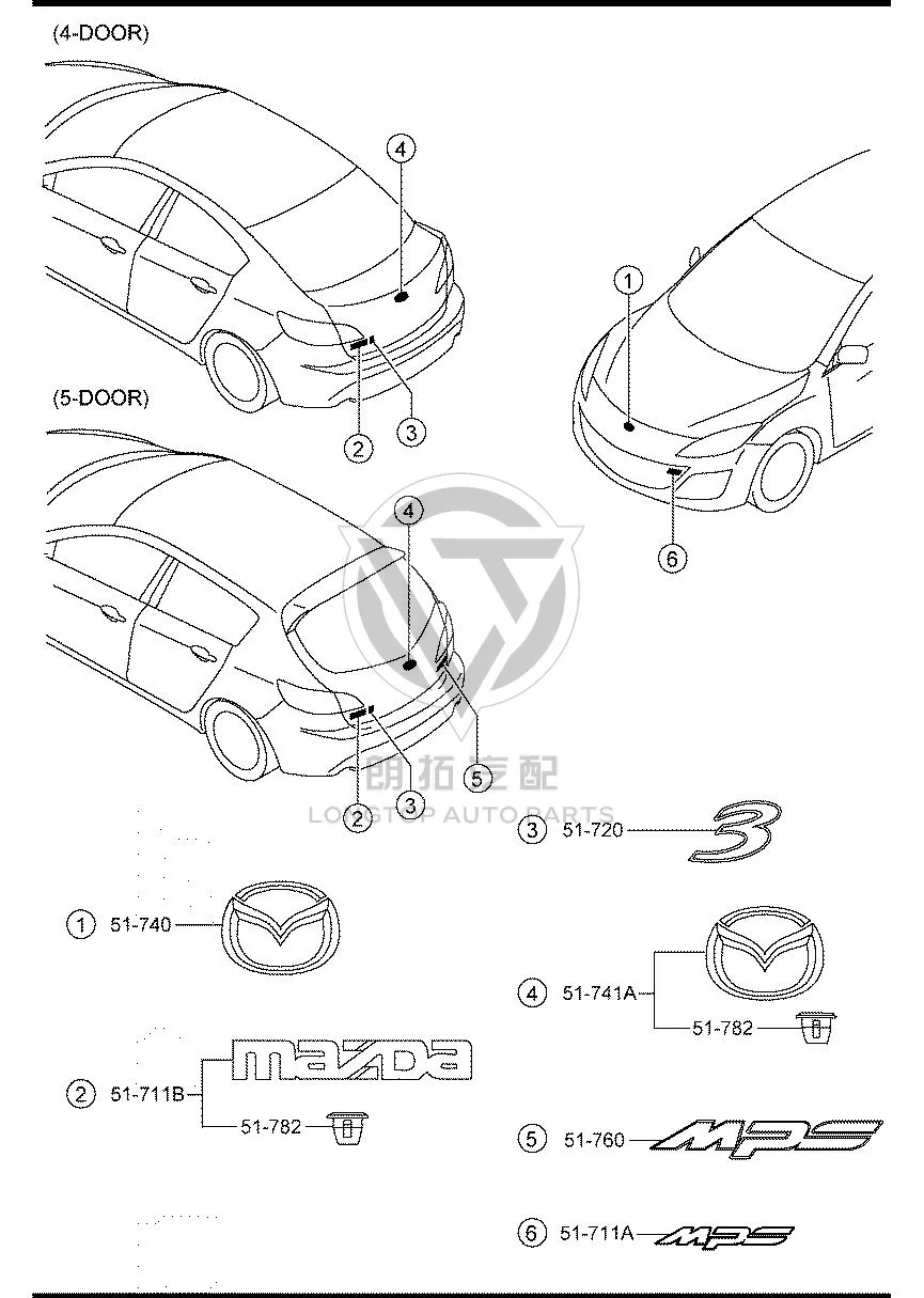 Grille Emblem C23551-731A C23551731A for Mazda MAZDA6