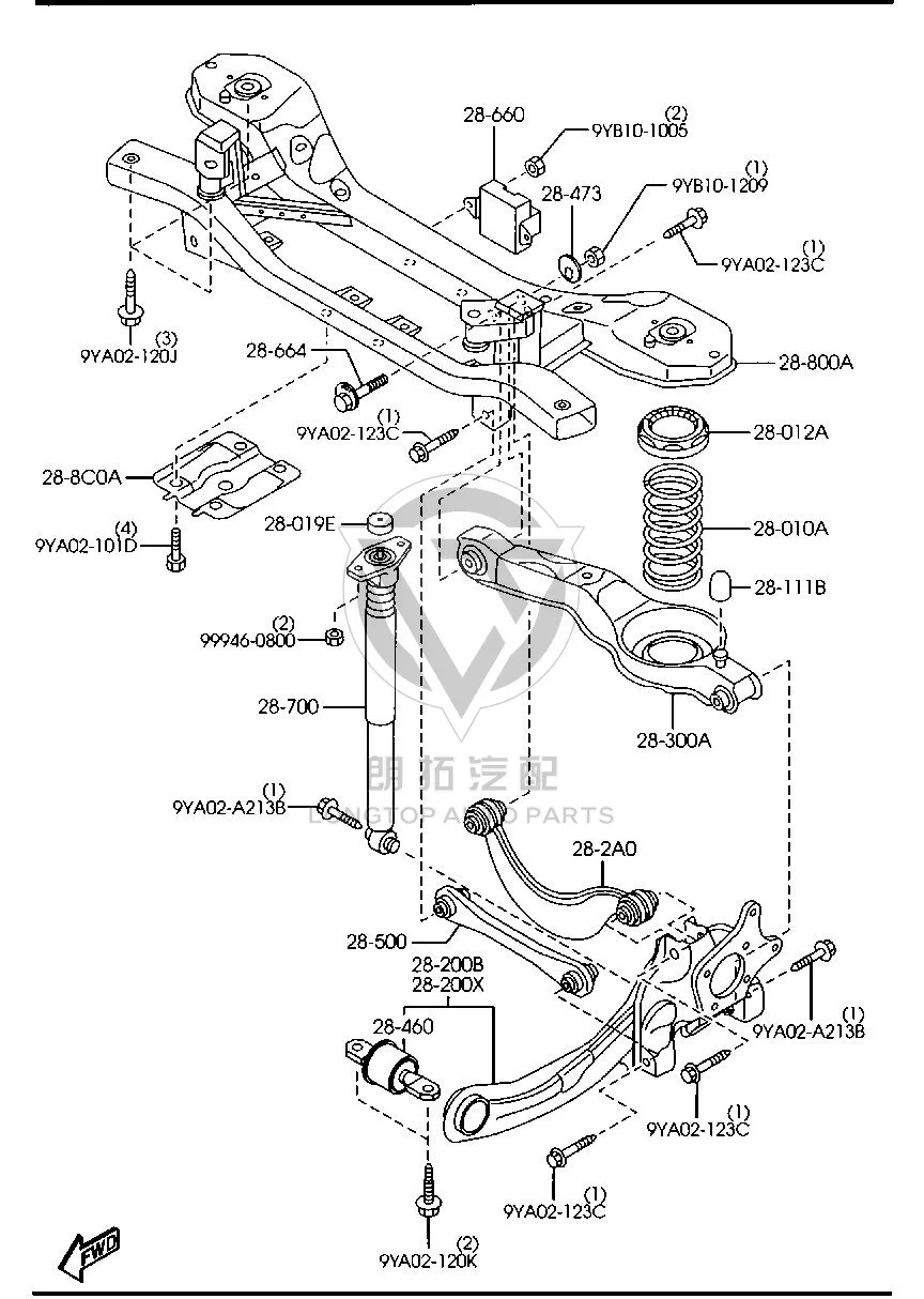 Rear shock absorber assembly CE402-8910 CE4028910 for Mazda Mazda5