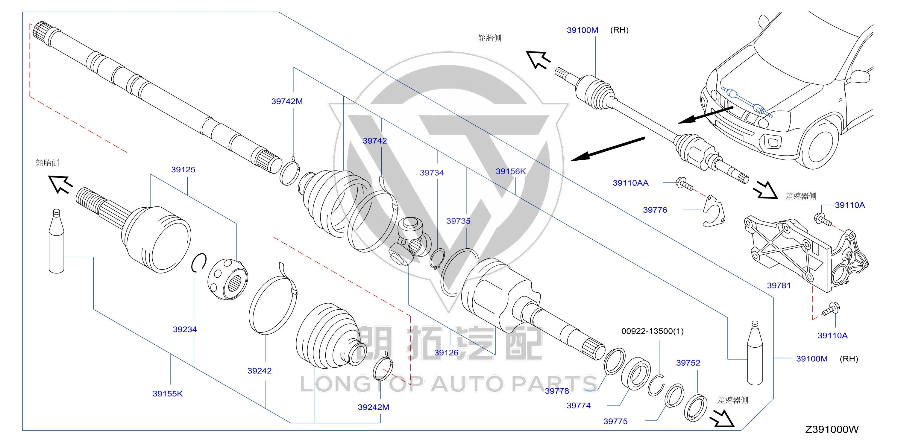 Front Half Shaft Boot C974A-JG04B C974AJG04B for Nissan
