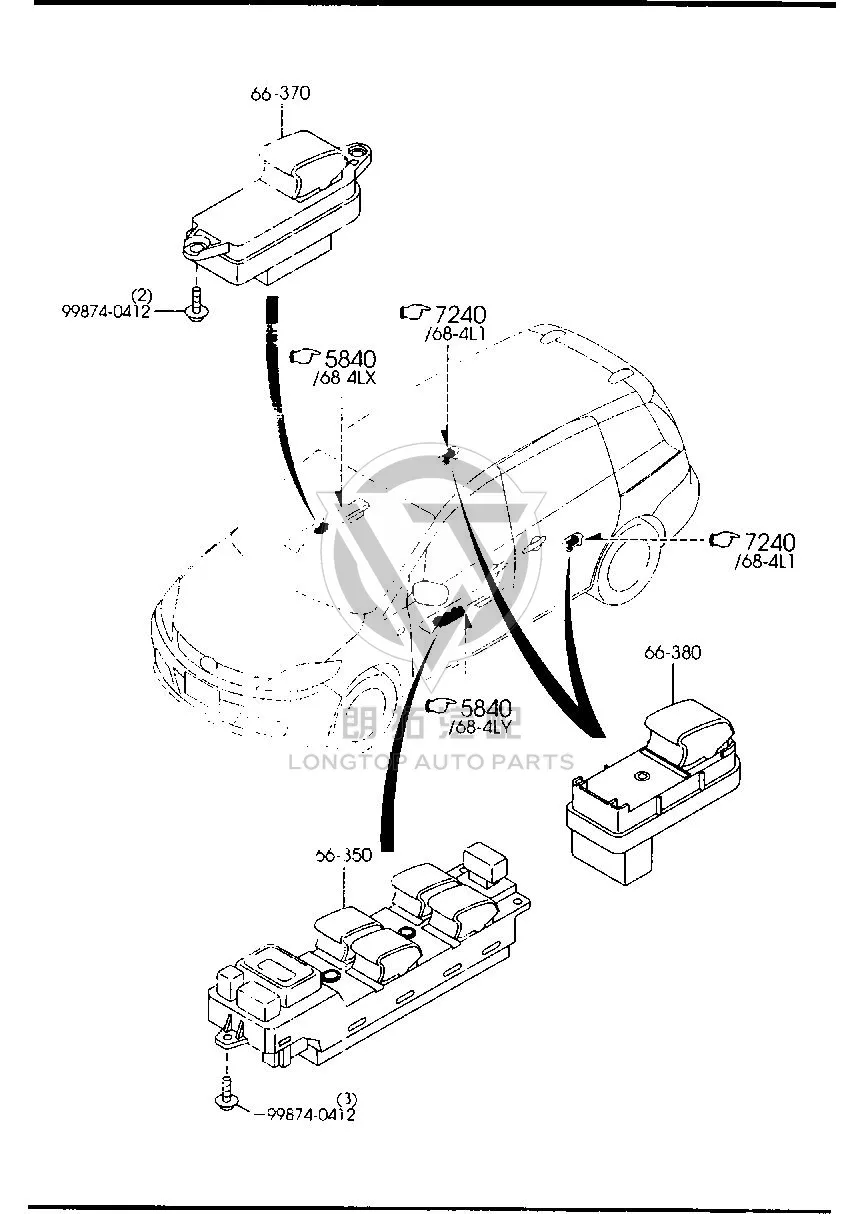 Front Door Window Lift Switch (Left) CC386-6350B CC3866350B for Mazda Mazda5
