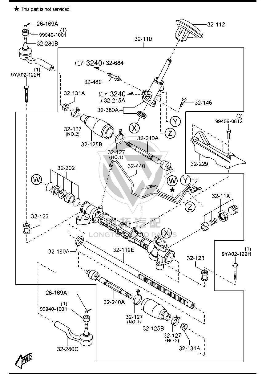 Steering Gear CG153-2110B CG1532110B for Mazda MAZDA5