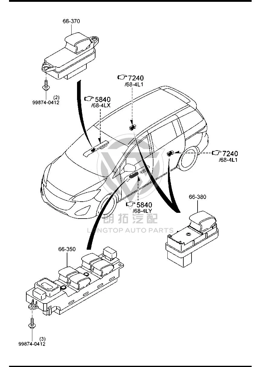 Front Door Window Lift Switch CG156-63500 CG15663500 for Mazda Mazda5
