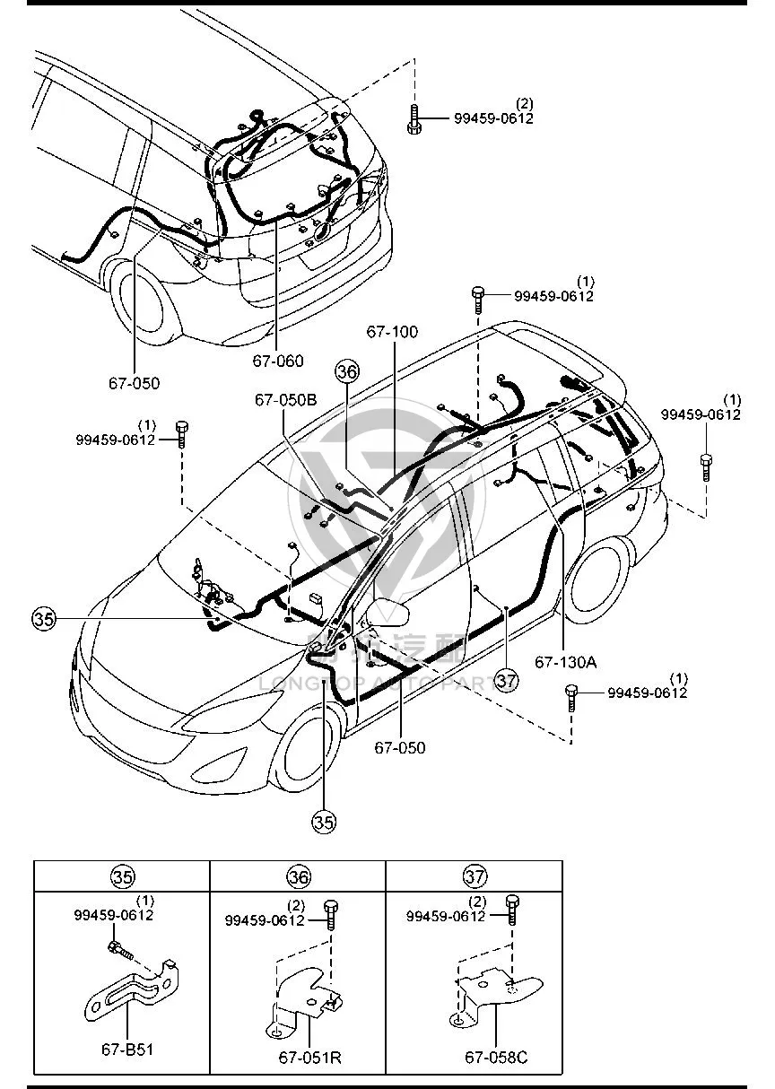 Roof Harness CG616-7100 CG6167100 for Mazda Mazda5