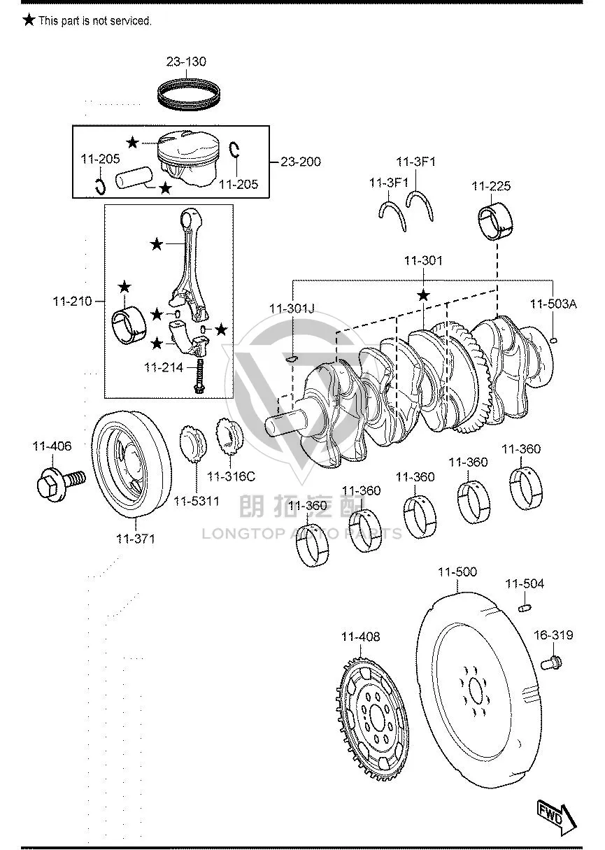 Crankshaft CWJ11-1301 CWJ111301 for Mazda CX-50