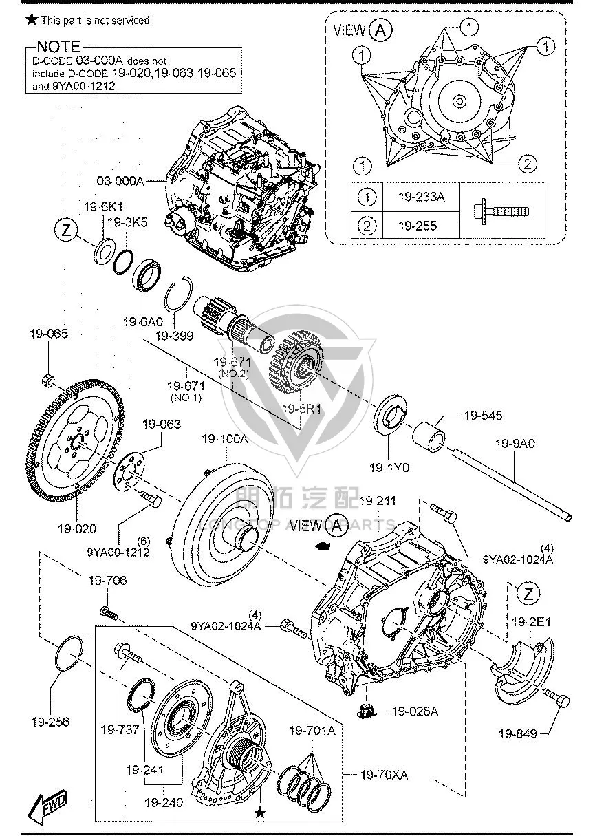 Transmission Assembly CWTP0-3000 CWTP03000 for Mazda Mazda3 Axela